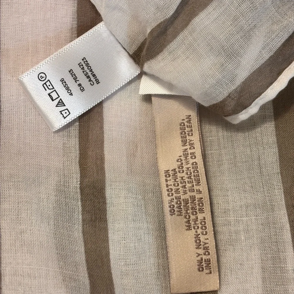 LOFT Pineapple Patterned scarf- Cream and Brown